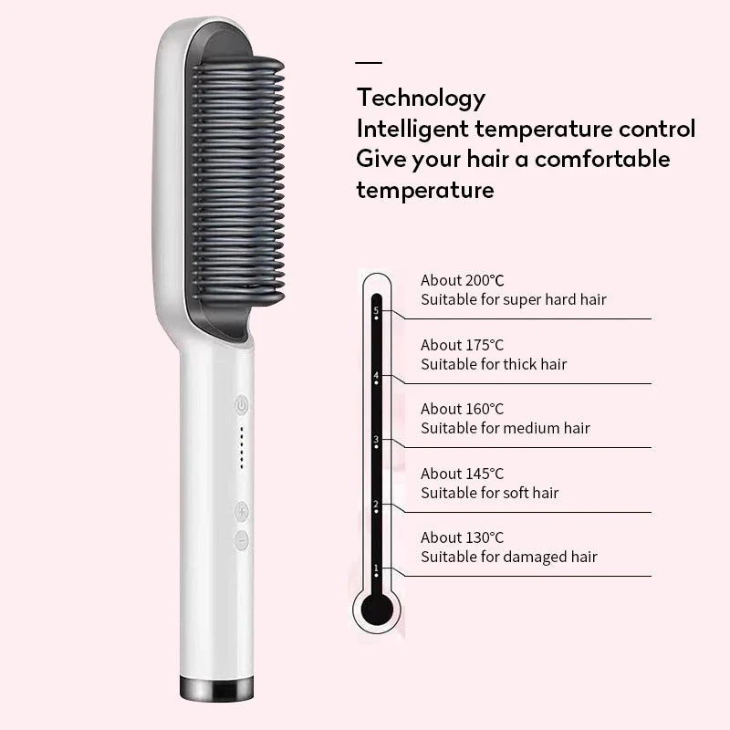 2 in 1 Hair Straightener Brush