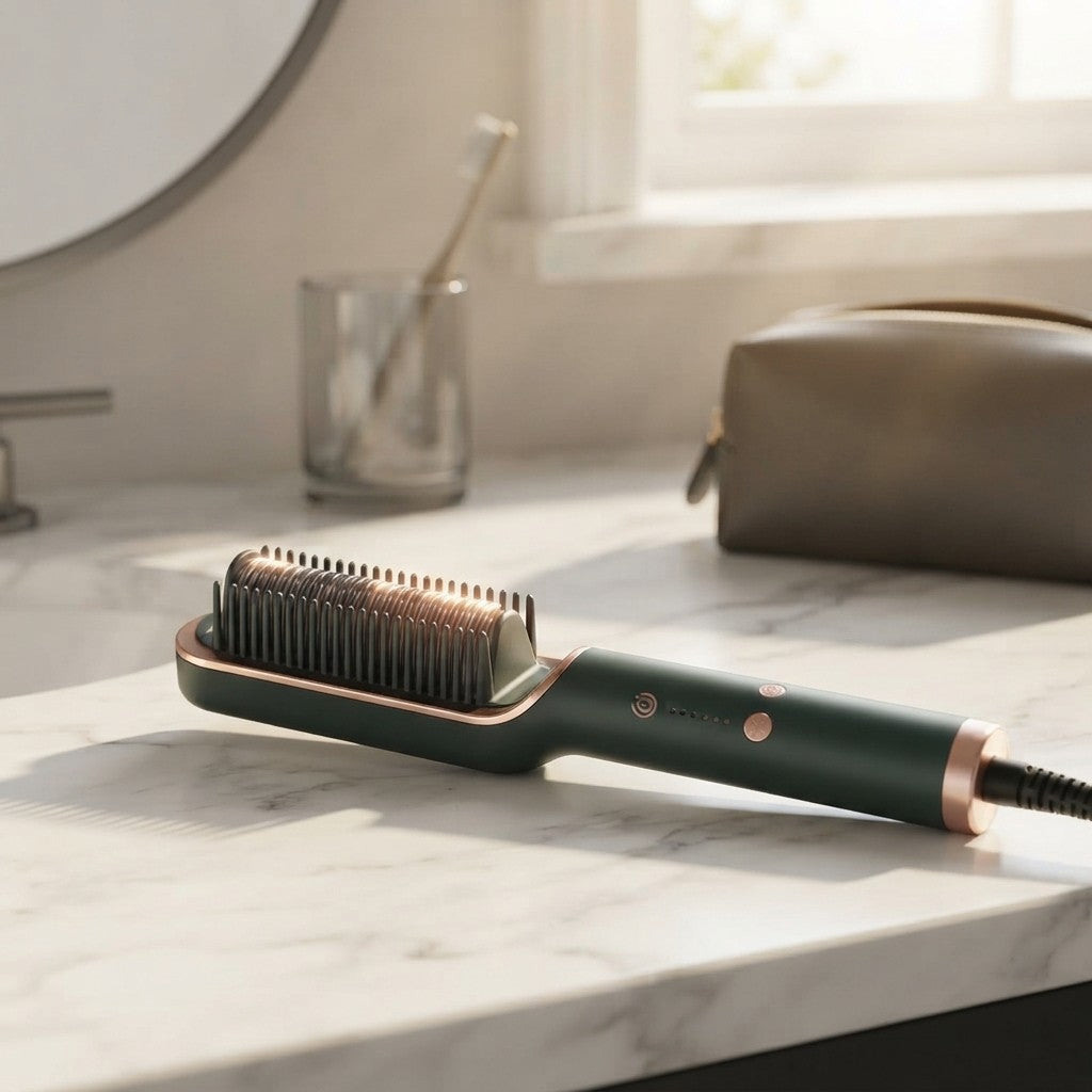 2 in 1 Hair Straightener Brush